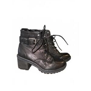 New Zodiac Women's Heeled Combat Boots with Buckle Detail, size 7